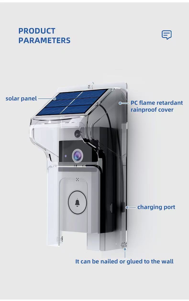 solar video doorbell side view