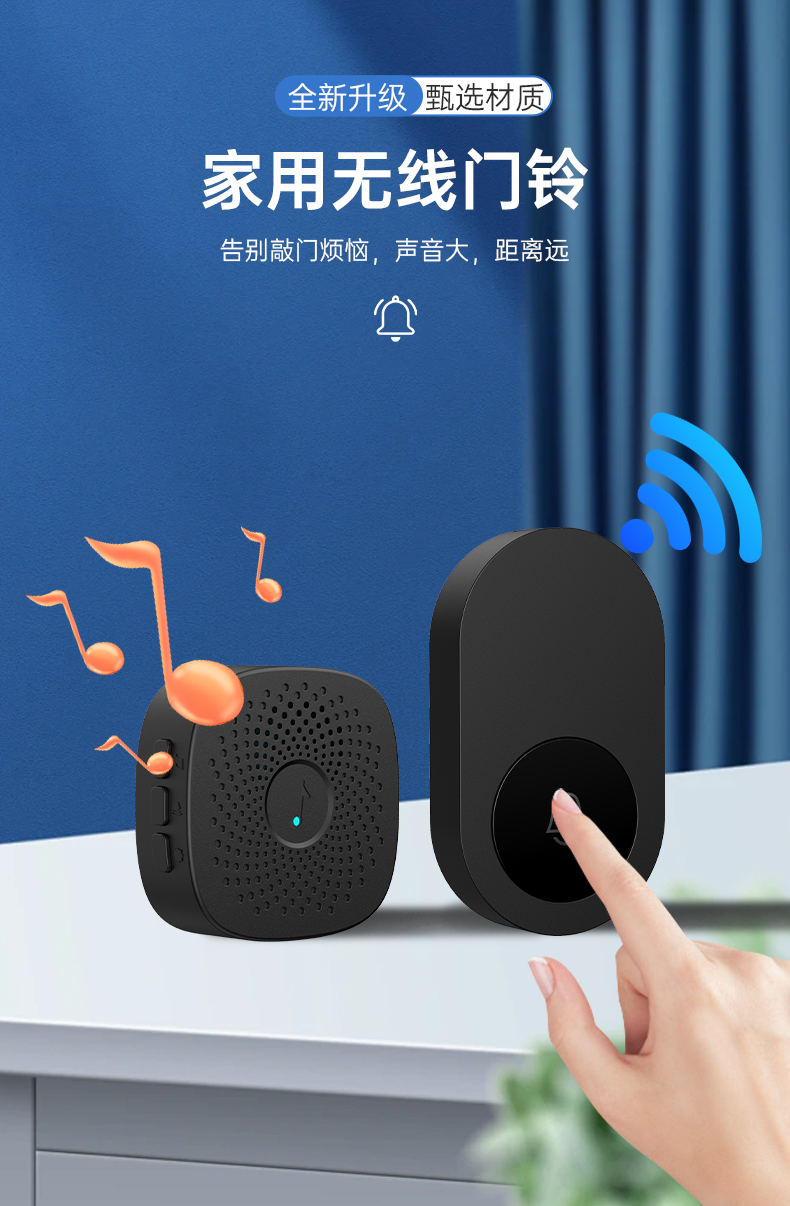 wireless doorbell transmitter and receiver set